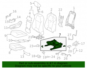 Toyota Venza 21 passenger seat longitudinal adjustment motor - without frame, broken fastener