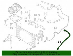 Air conditioning tube condenser-compressor Subaru Outback 20-23 2.5