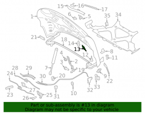 Hood guide left Porsche Macan 15- on the hood