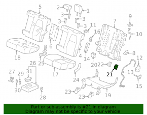 Seat mounting pad 2 row rear left Honda CRV 17-22