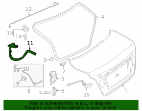 Trunk lid hinge right Nissan Altima 13-18