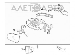 Side mirror left Kia Sorento 16-20 6 pins, turn signal, red