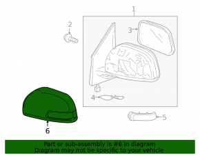 Right side mirror cover for Toyota RAV4 2006-2011, gloss black