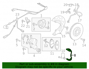 Front left brake caliper bracket for Audi A3 8V 15-20, 312/25mm