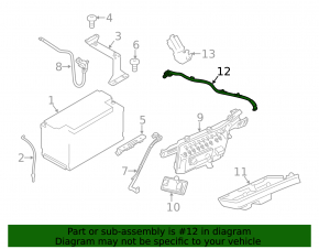 Positive battery cable through the entire body of Porsche Panamera 12-16