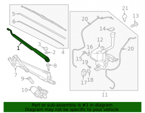Left wiper arm for Kia Sorento 21-25 HEV, PHEV