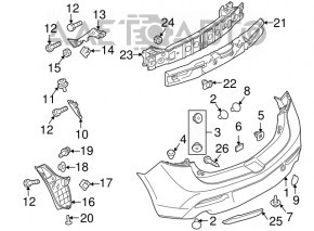 Reflector rear bumper left Mazda3 MPS 09-13
