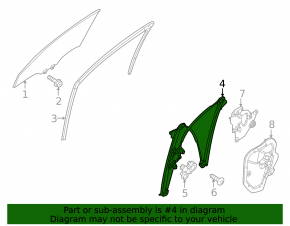 Front right window lift mechanism for Mazda CX-50 23-25