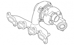 Turbocharger assembly with manifold and cooling pipes for VW Passat B7 12-14 USA diesel