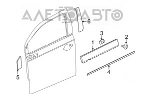 Chevrolet Volt 11-15 front left main center door trim