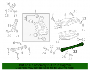 Rear left transverse control arm for Chevrolet Camaro 16-21