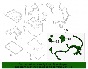 Positive terminal of battery Nissan Pathfinder 13-20 hybrid