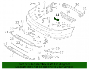 Rear Bumper Absorber Left Volvo V90 17-22 USA