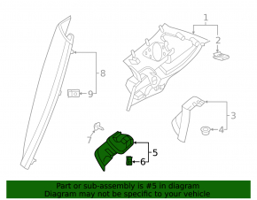 Rear pillar trim left under belt Volvo XC40 19-25 black lower part