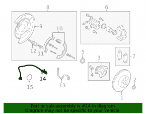 Rear left ABS sensor for Infiniti Q60 17-20
