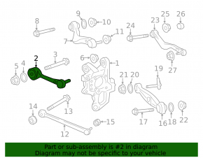 Upper control arm, front and rear, left, Lexus LS 07-17
