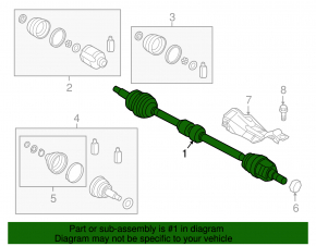 Drive axle shaft front left Hyundai Elantra AD 17-20 2.0 automatic transmission, rusty