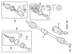 Drive axle shaft front left Hyundai Elantra AD 17-20 2.0 automatic transmission, rusty