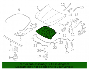 BMW 5 F10 11-16 Hood Insulation