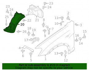 Front mudguard right front part BMW X3 F25 11-17