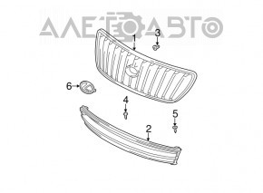 Upper front bumper grille for Lexus RX300 98-03