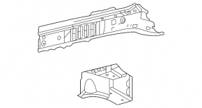Inner part of the front left side member of Toyota BZ4X 23-25