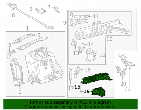 Inner part of the front left side member of Toyota BZ4X 23-25