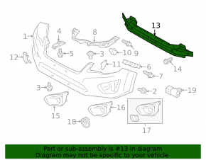 Subaru XV Crosstrek 13-13 Front Bumper Reinforcement