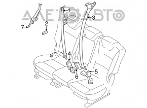 Seat belt rear center Subaru b10 Tribeca, black