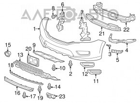 Front bumper mount under the left headlight Honda Accord 13-17 broken mounts