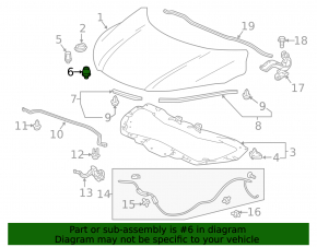 Hood bumper left Honda HR-V 16-22 internal