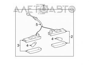 Left rear bumper license plate light for Toyota Avalon 2012