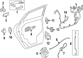 Rear right door wiring Chevrolet Equinox 18 - under keyless