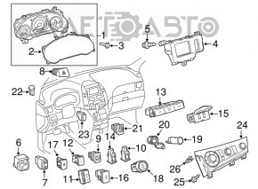 Toyota Sienna 11-14 Beige Hazard Light Button