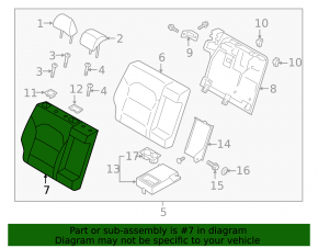 Rear seat row 2 upper right Kia Niro 17-22 HEV, PHEV combination gray, cloth, with belt and armrest, without headrests