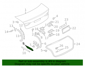 Trunk lid spring left Audi A3 8V 15-20 4d, 5d