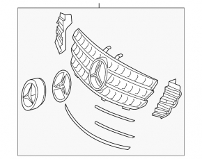 Radiator grill assembly Mercedes W164 ML 06-11