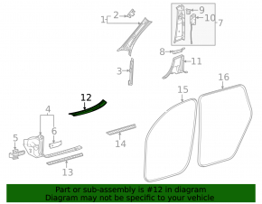 Door sill trim, inner rear left Mercedes X167 GLS 450 20-26, dark gray, scratches