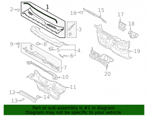 Windscreen wiper grille plastic Lincoln MKC 15-