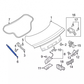 Boot lid shock absorber left Ford Mustang mk6 15- type-2