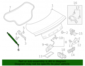 Boot lid shock absorber left Ford Mustang mk6 15- type-2