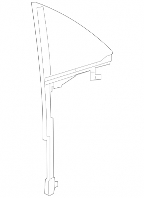 Mercedes CLA 14-19 rear right triangle door glass without tinting