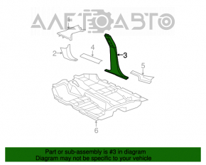 Left center pillar trim Chrysler 200 11-14 black