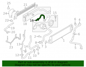 Radiator pipe intercooler left Infiniti Q50 16-24 3.0T third