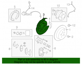 Brake Disc Cover Rear Left Subaru Outback 10-14