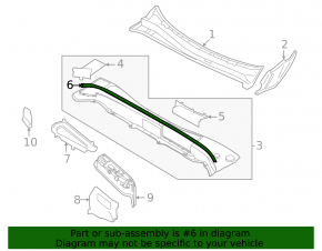 Volvo XC90 16-23 Windscreen Wiper Grille Seal