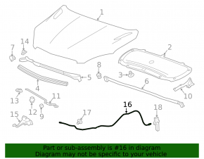 Buick Encore 17-22 Hood Release Cable with Handle