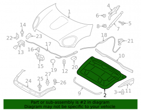 Mini Cooper Countryman R60 10-16 Hood Insulation