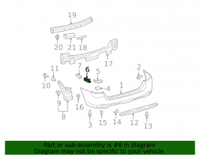 Rear bumper mount center right Toyota Highlander 08-13