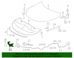 Lexus RX350 RX450h Hood Lock Cover 16-22